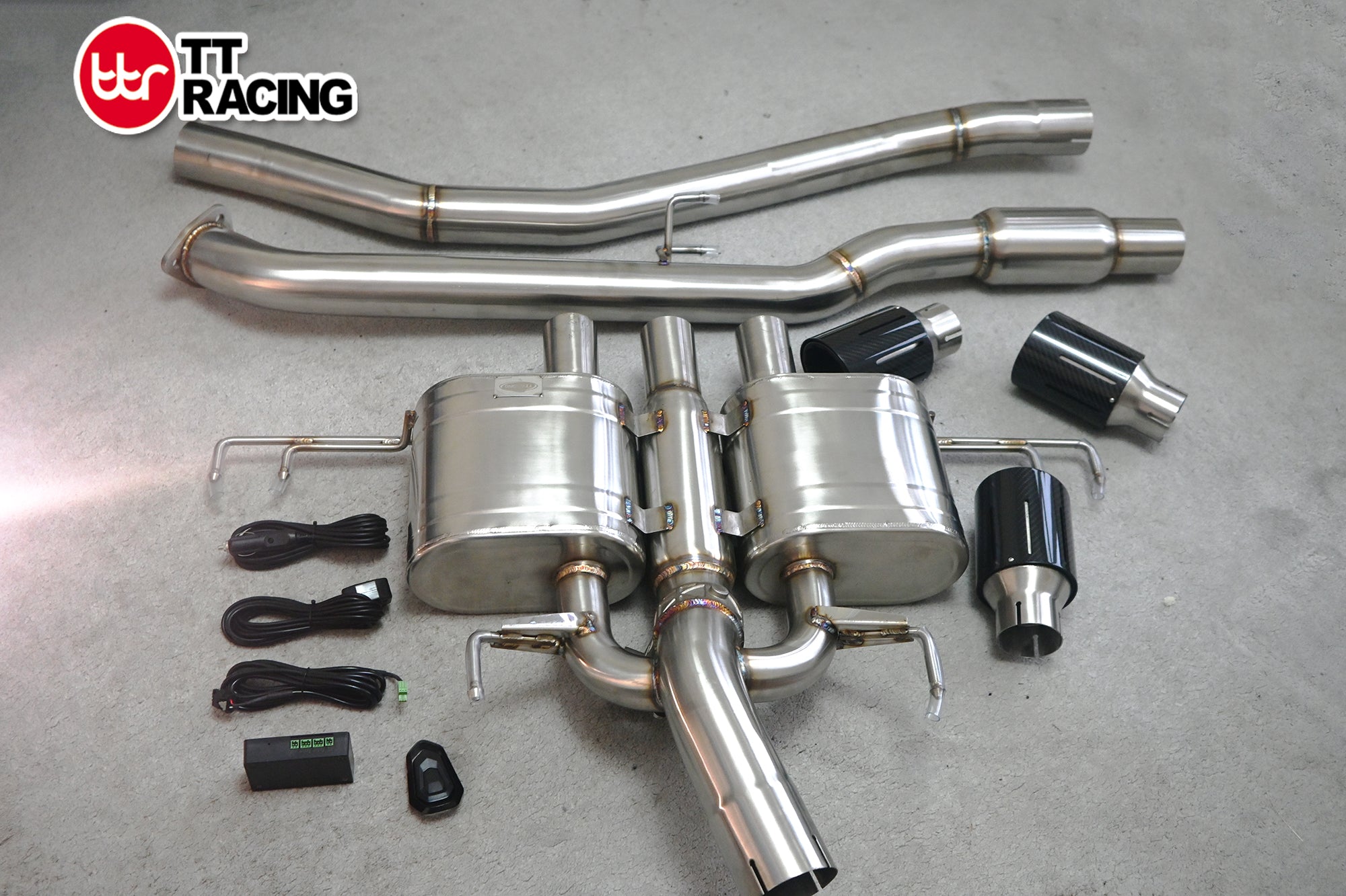 3" Stainless Steel Valve Control CatBack Exhaust w/ Carbon Tips  Honda Type R FK8 4" Tip