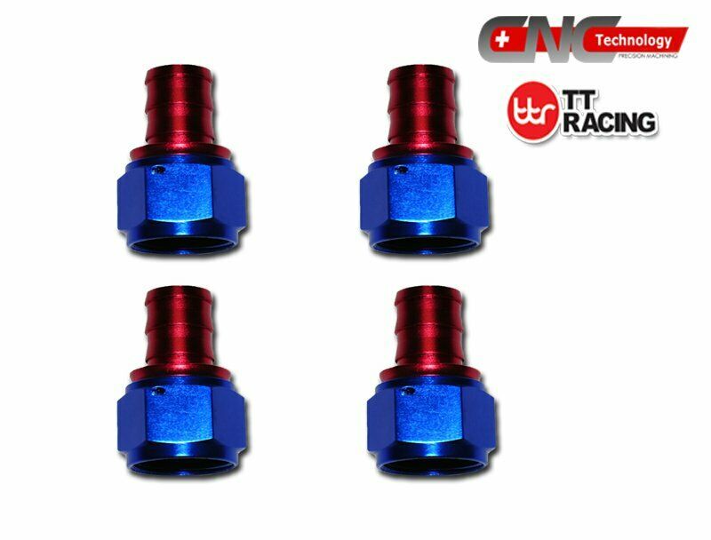 Aluminum Hose End Fitting Adapter Push On Lock Hose Oil Fuel Hose Red/Blue