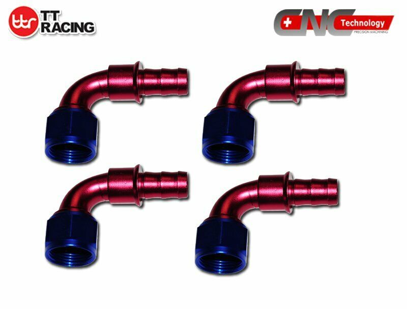 Aluminum Hose End Fitting Adapter Push On Lock Hose Oil Fuel Hose Red/Blue
