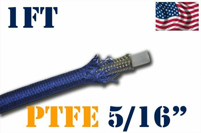 NYLON STAINLESS STEEL BRAIDED PTFE E85 FUEL HOSE BLUE 