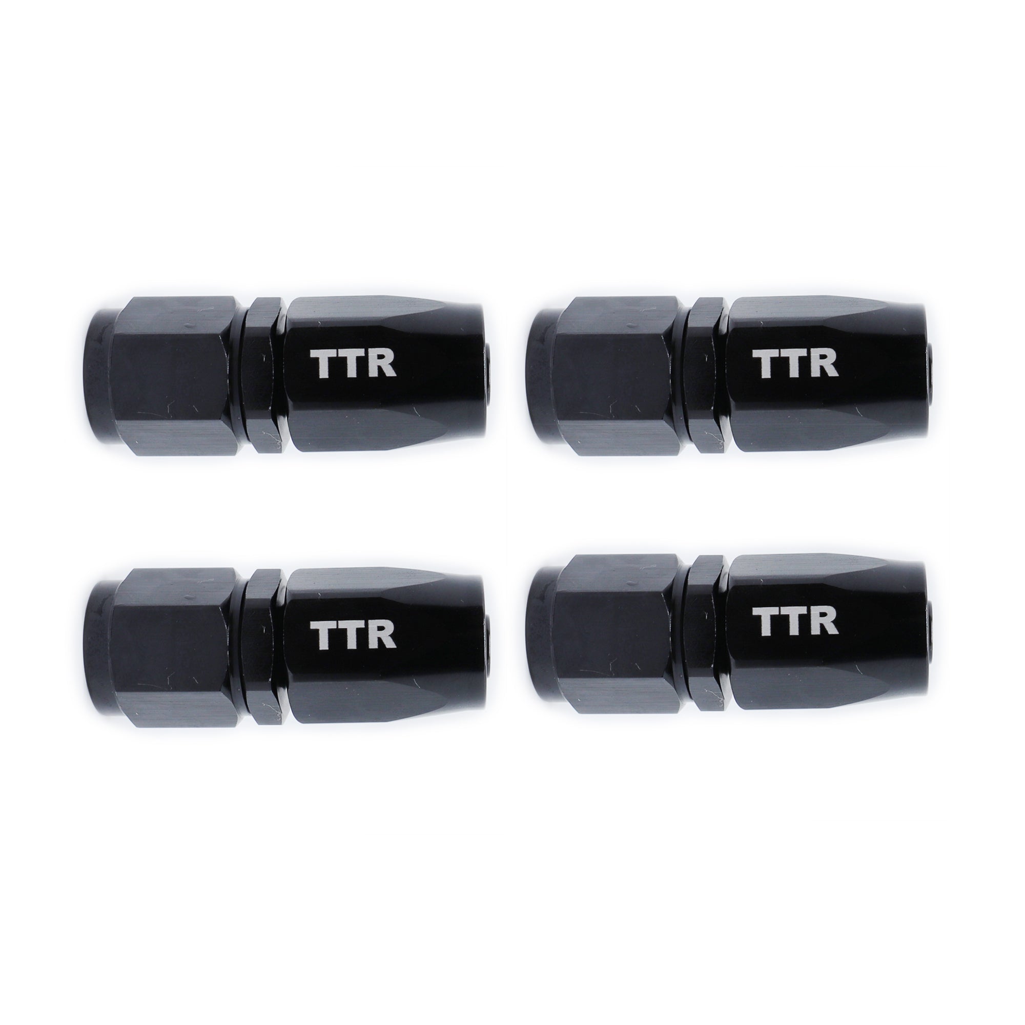 Aluminum Hose End Fitting Adapter Oil Fuel Hose Black 4Pcs