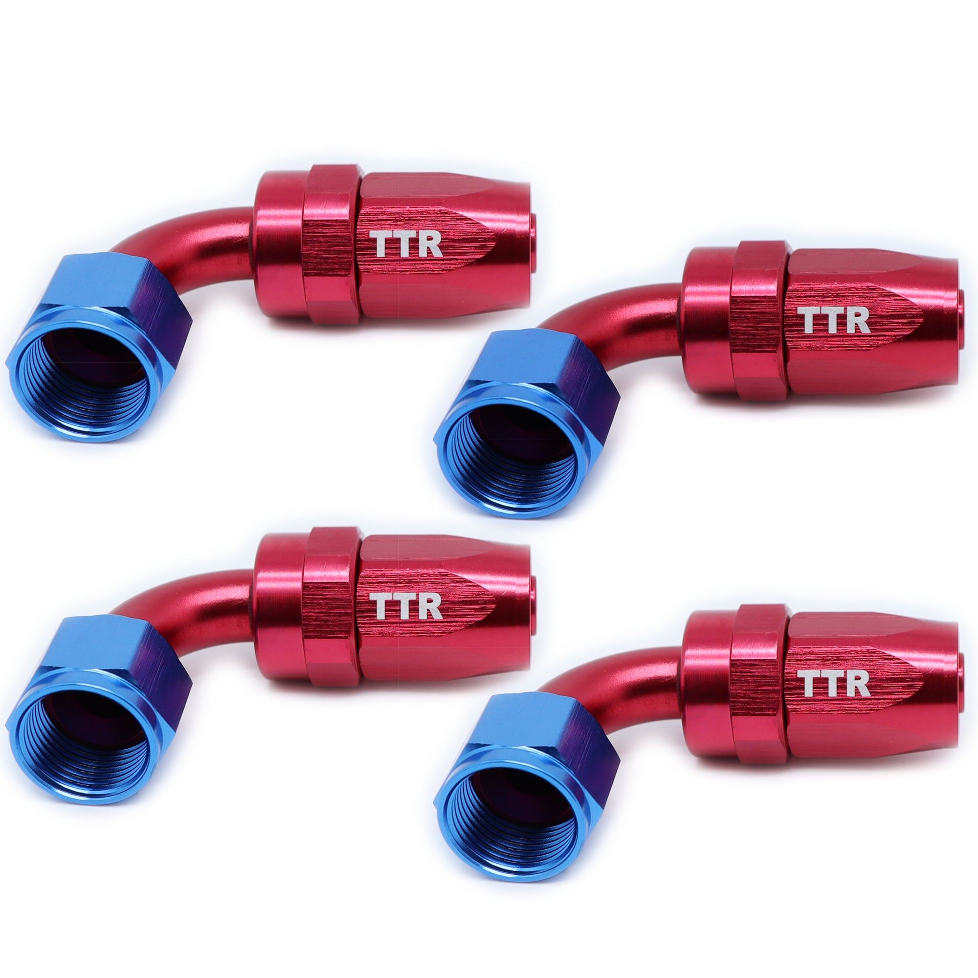 Aluminum Hose End Fitting Adapter Push On Lock Hose Oil Fuel Hose Red/Blue