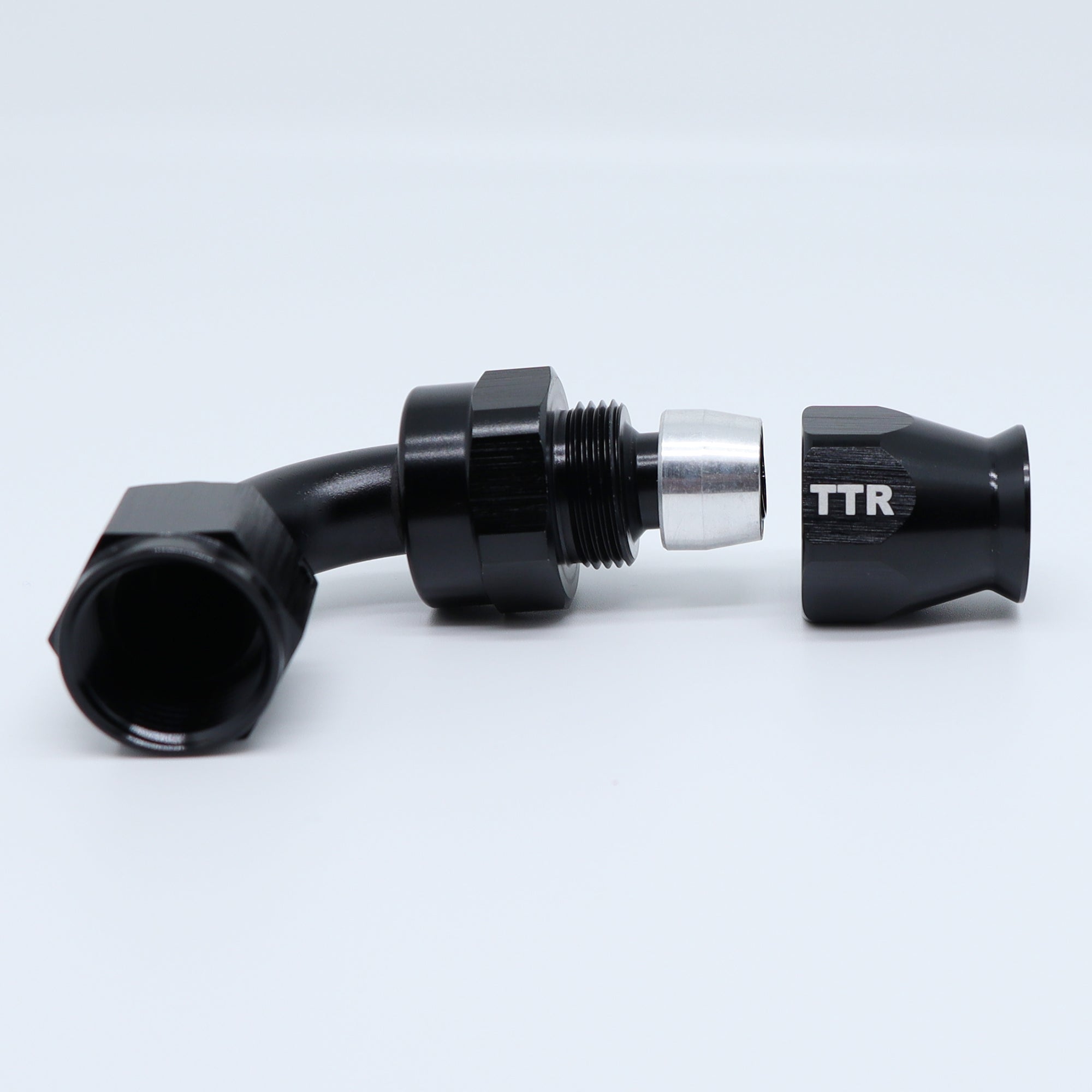 6AN 90 Degree  Swivel Fittings Hose End PTFE Braided Fuel Line Black