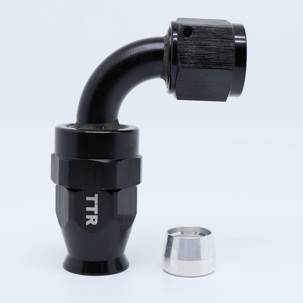 AN6/AN8/AN10 Stainless Steel PTFE Fuel Line 33FT Black 10 Fittings