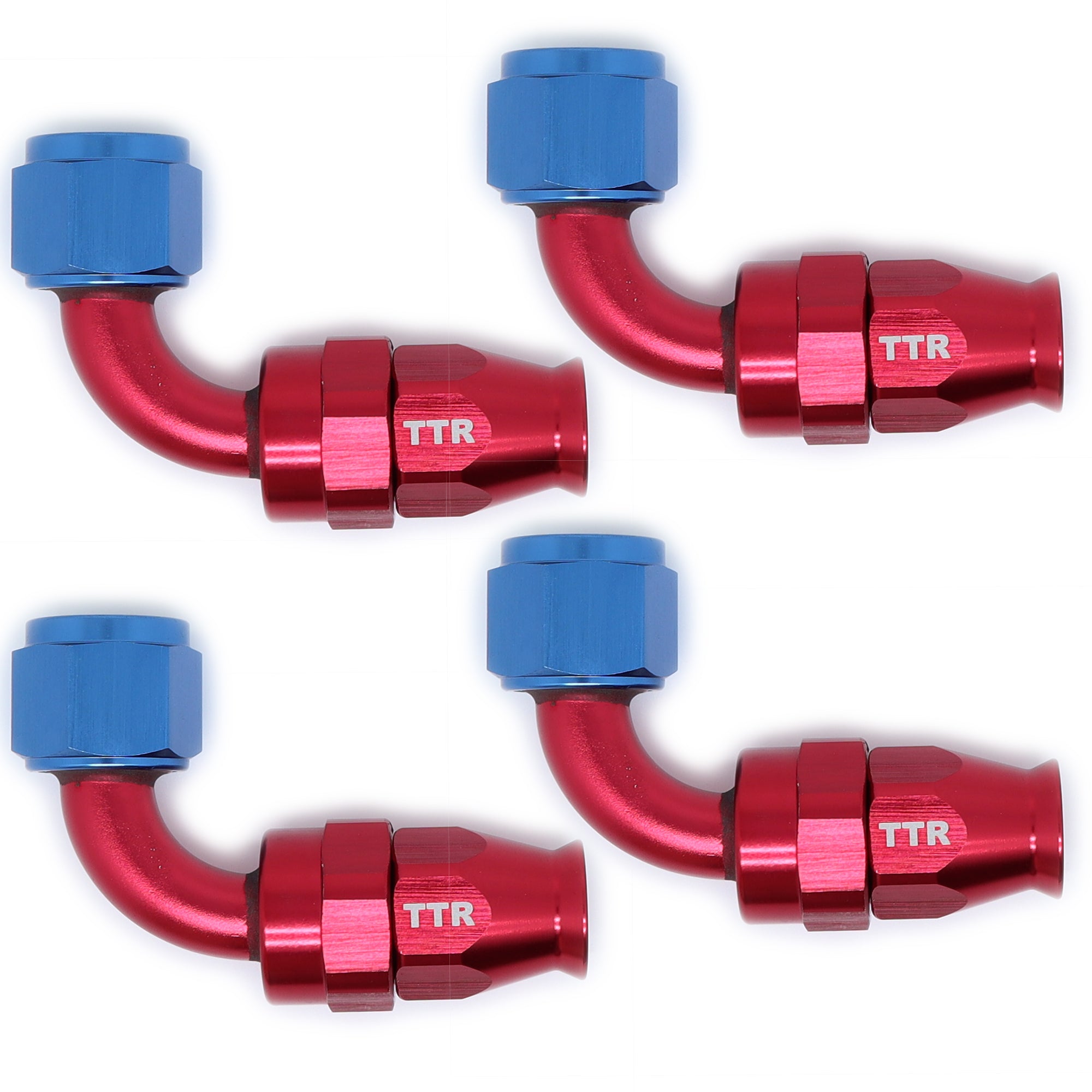 Aluminum Hose End Fitting Adapter Push On Lock Hose Oil Fuel Hose Red/Blue