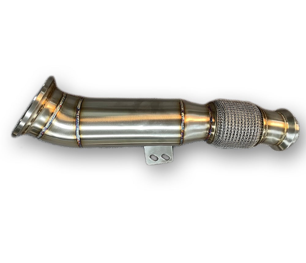 Titanium 89mm YPIPE Blue Flame Tips w/ DownPipe Exhaust 2020 Toyota Supra A90 GR1