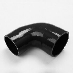 70mm Silicone Hose Elbow 90 Degree - Black, Without Clips, 127mm (5)