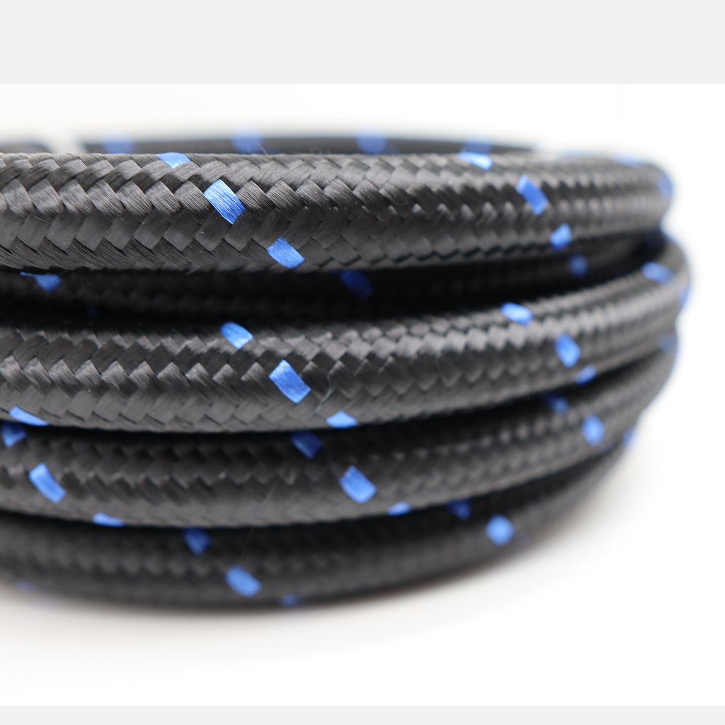 AN6/AN8/AN10 Black 10 Fittings Steel Nylon Braided Oil Fuel Hose Line 20FT