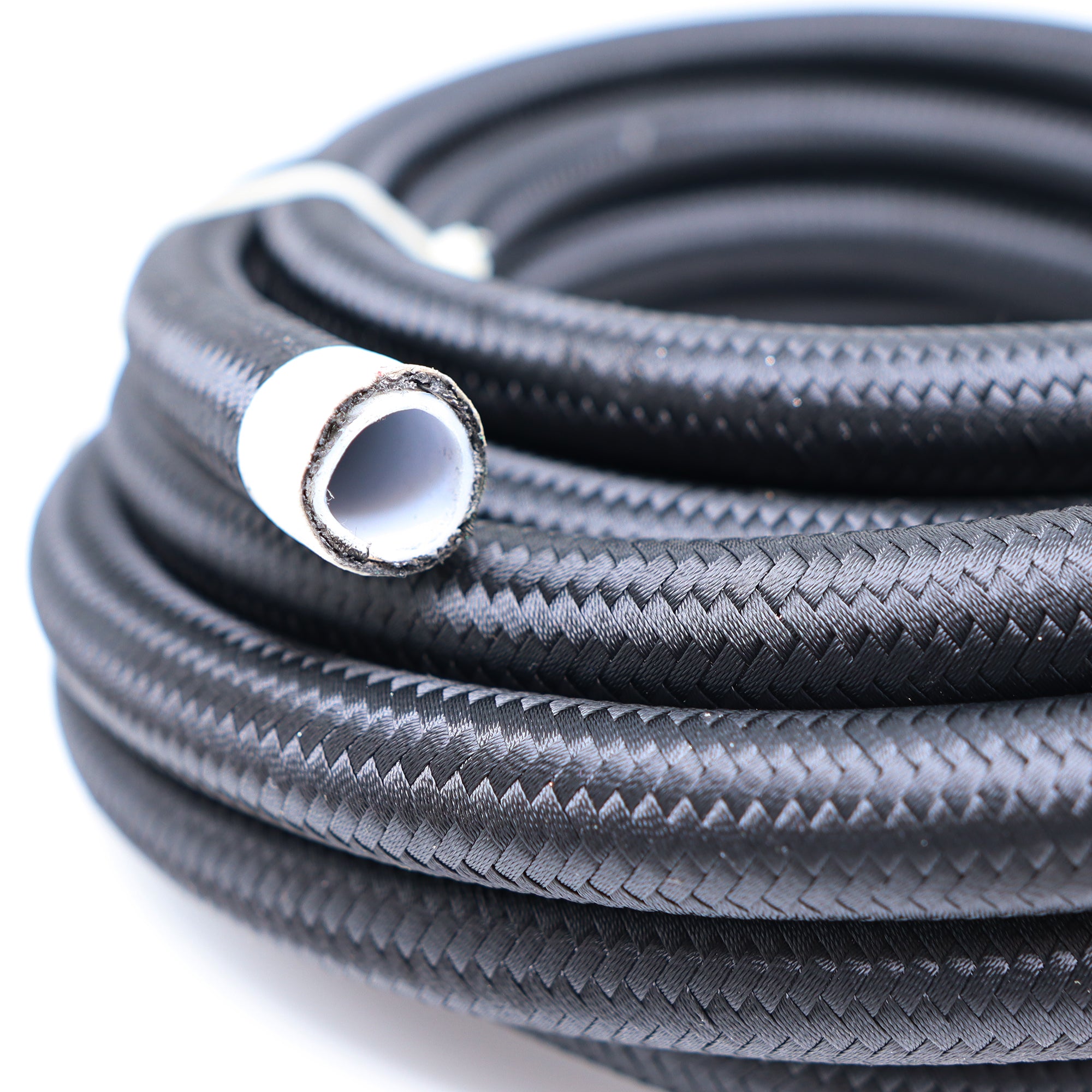 Brifitor 8AN 20FT PTFE Fuel Line Kit, AN8 E85 Nylon Stainless Steel Braided  Fuel Hose, with 25 PCS AN Fitiings Adapter, Black