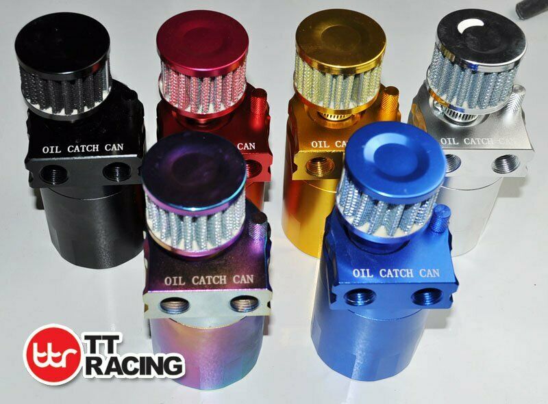 Baffled 15mm 19mm Aluminum Oil Catch Tank Reservoir Breather
