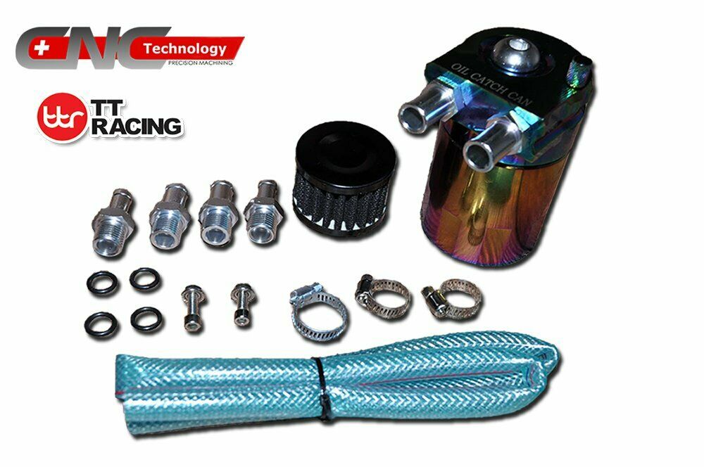 Baffled 15mm 19mm Aluminum Oil Catch Tank Reservoir Breather