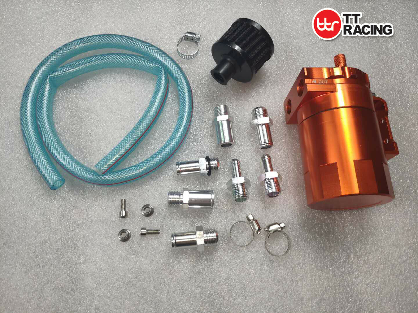 Baffled 15mm 19mm Aluminum Oil Catch Tank Reservoir Breather