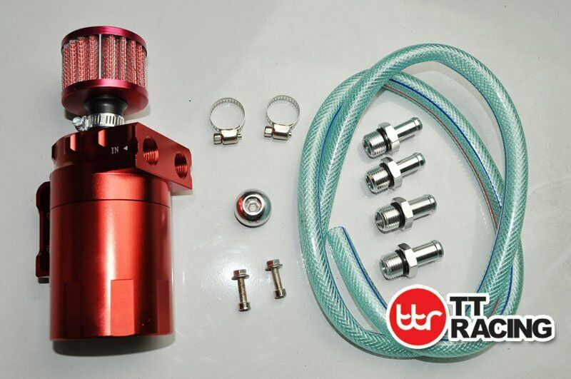 Baffled 15mm 19mm Aluminum Oil Catch Tank Reservoir Breather