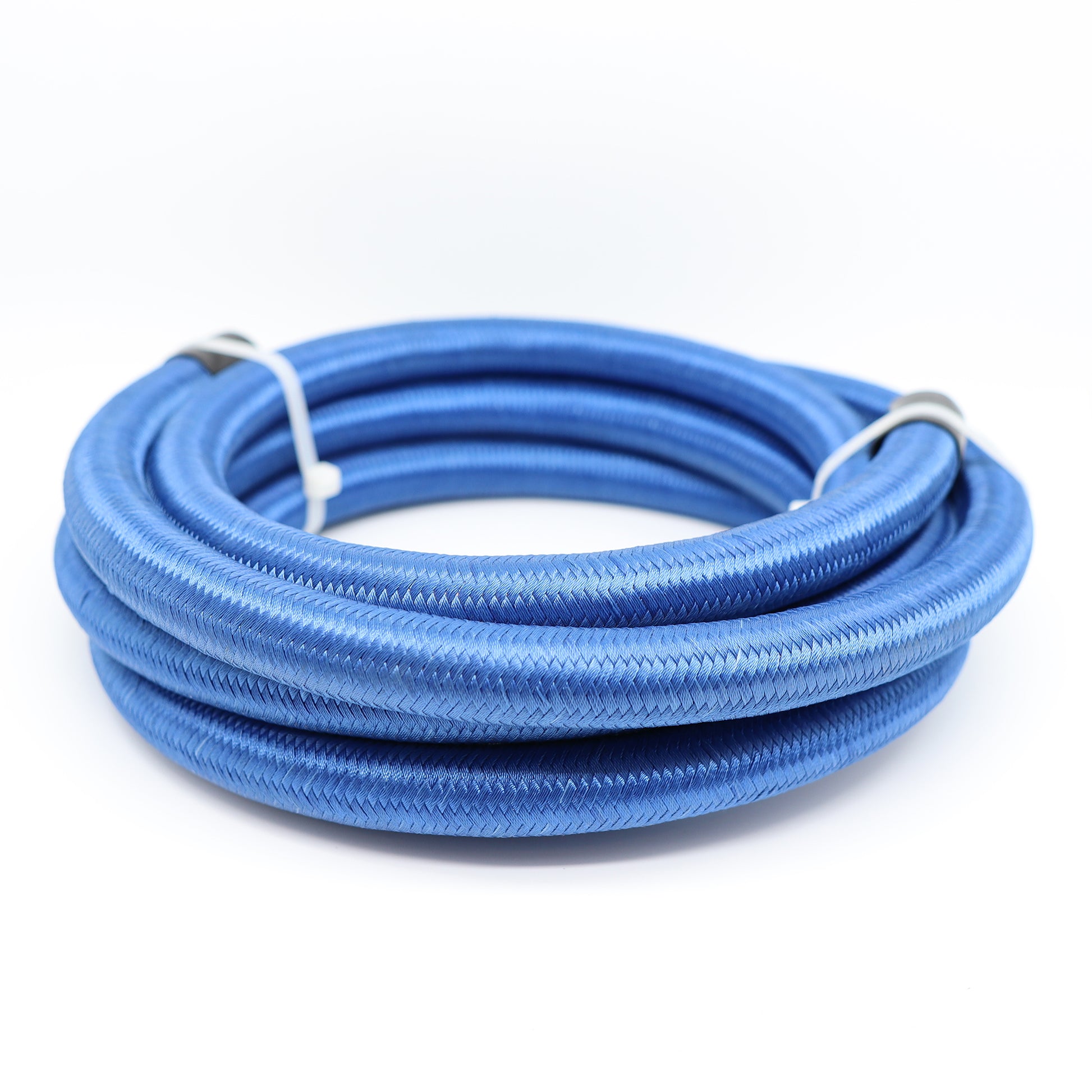 5/16" 8MM NYLON STAINLESS STEEL BRAIDED PTFE FUEL HOSE BLUE 1FT