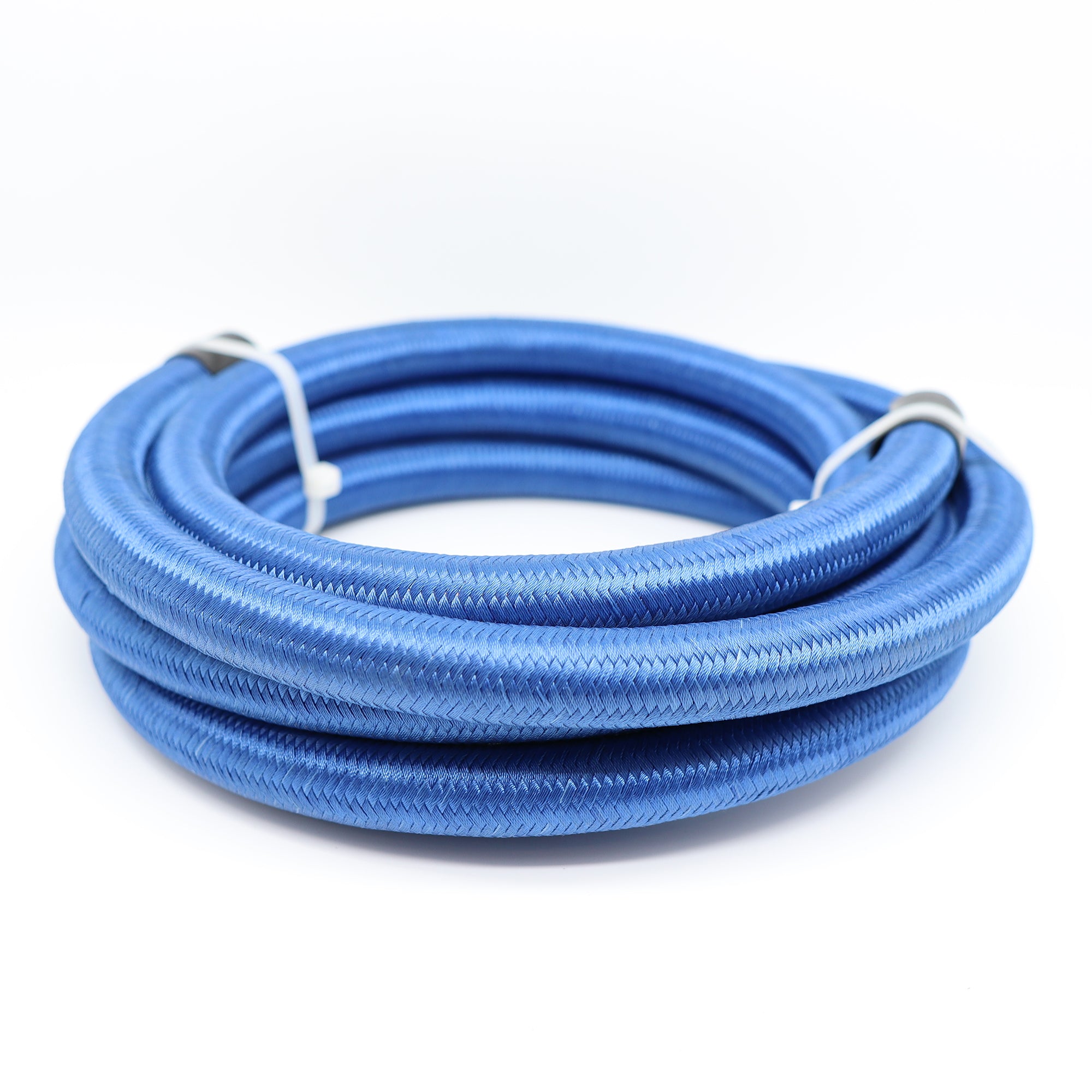 5/16" 8MM NYLON STAINLESS STEEL BRAIDED PTFE FUEL HOSE BLUE 1FT