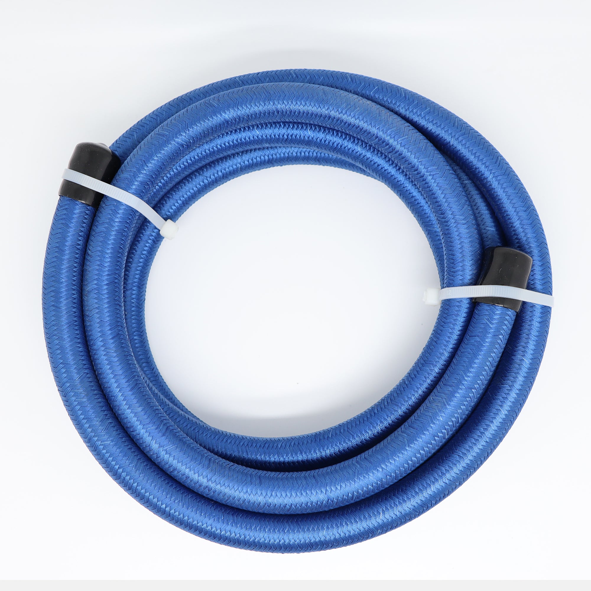 5/16 8mm Nylon Stainless Steel Braided PTFE Fuel Hose Blue 1ft