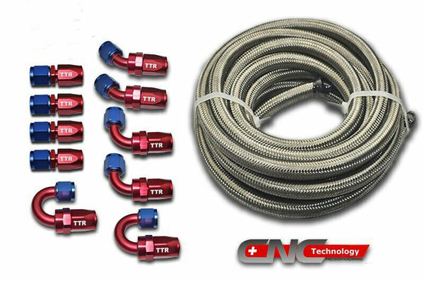 Premium Fuel Line Kit - 6AN Ptfe Braided Fuel Hose 20ft with 10 Fittin ...