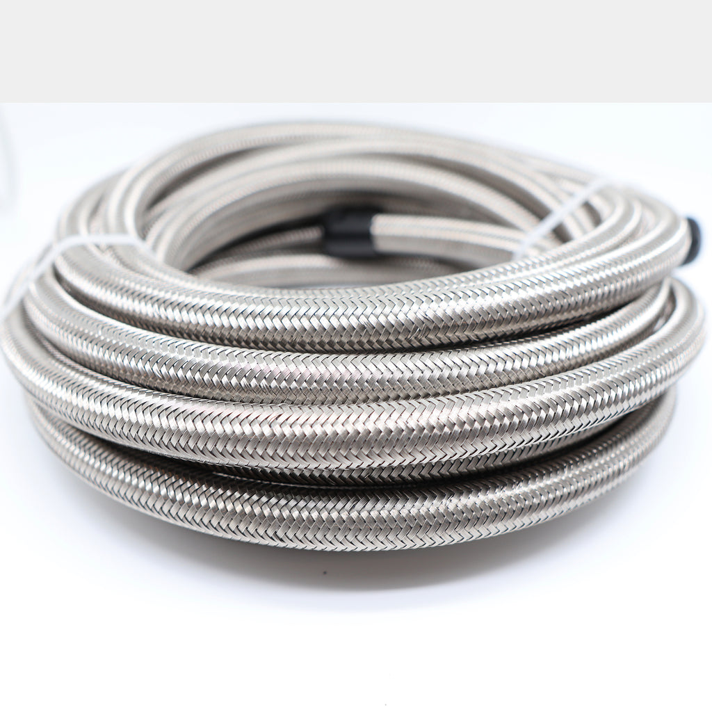 AN-3 AN3 3AN (1/8") STAINLESS STEEL BRAIDED OIL FUEL LINE HOSE