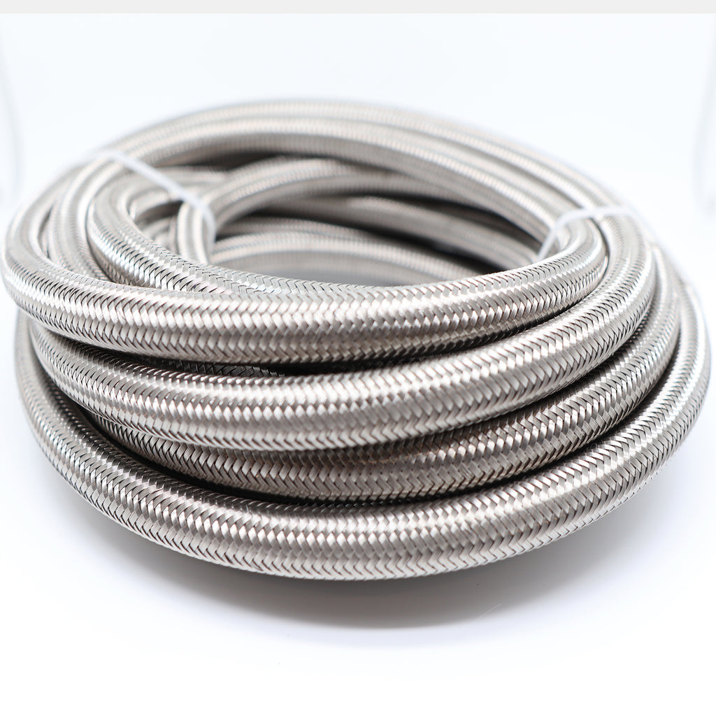 -8an AN8 (7/16") 20FT STAINLESS STEEL BRAIDED FUEL HOSE