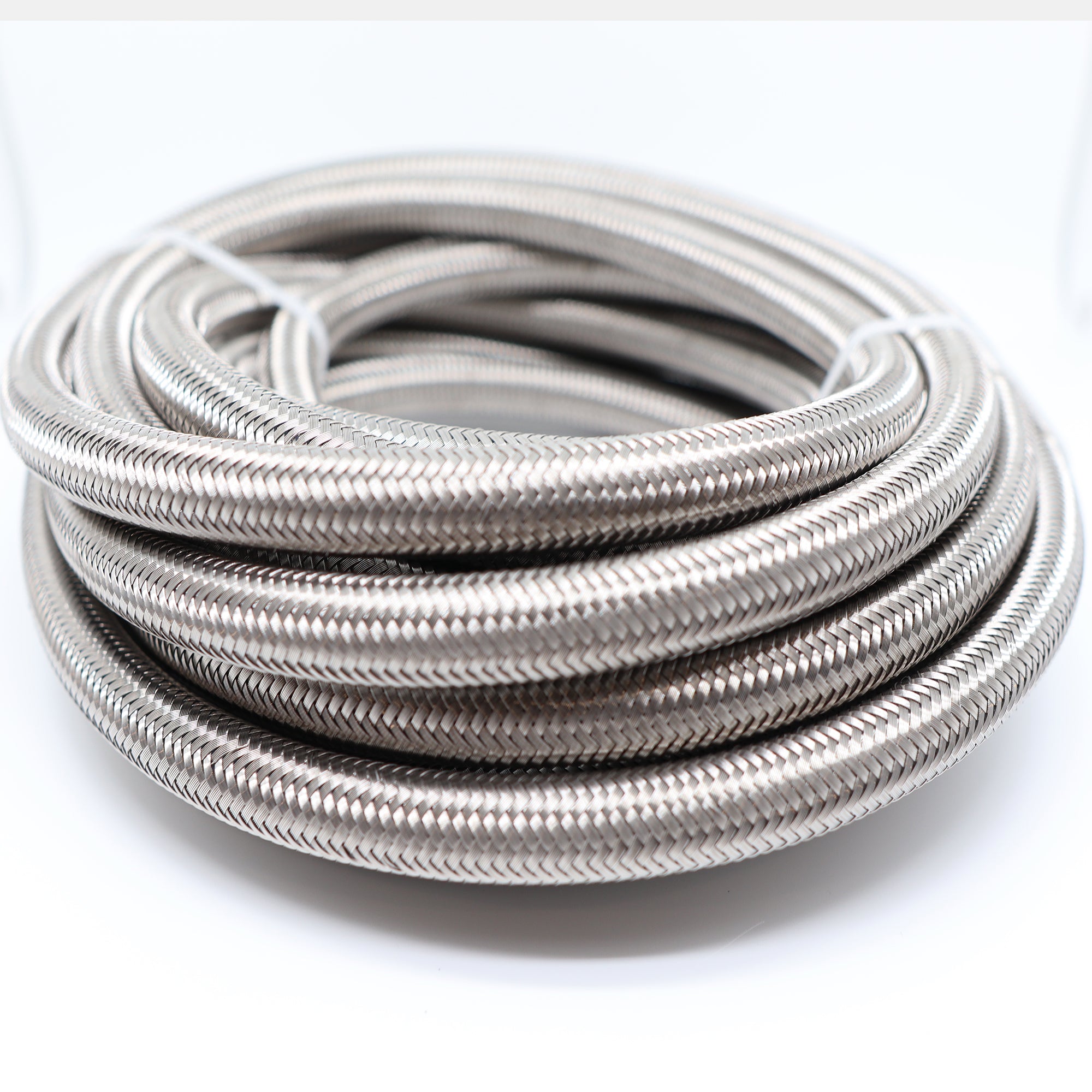 1/4" AN4 Stainless Steel Braided Fuel Oil Gas Line Hose - 20FT